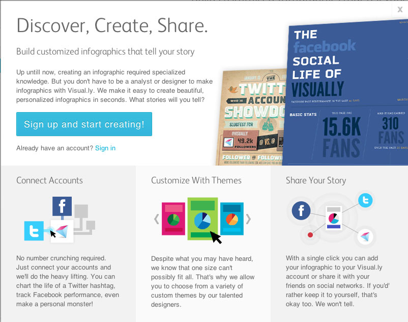 Visually Create welcome screen